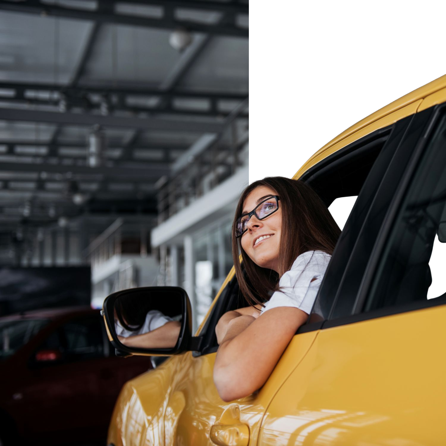 smiling woman inside a yellow car looking up 2026 01 09 00 39 43.png